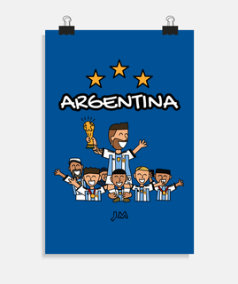 Argentina Campeón del Mundo 3 estrellas - Messi Mundial de Qatar