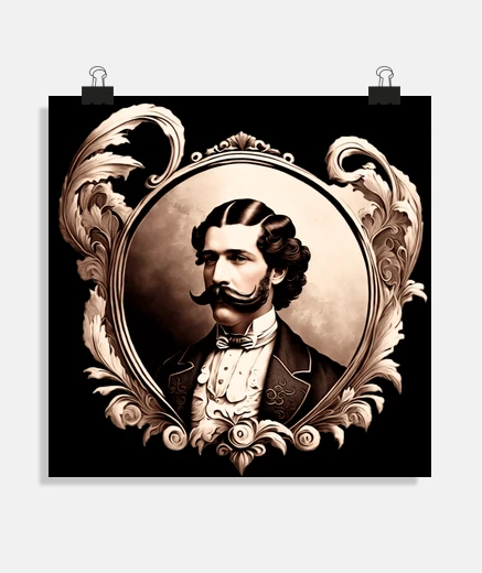 Póster aristócrata belle époque marco sepia galería de carteles sala de estar pasillo cartel del taller de 