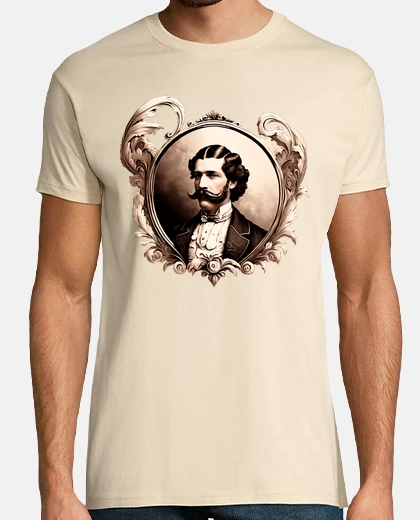 Tee-shirt aristocrate belle époque cadre sépia baroque 