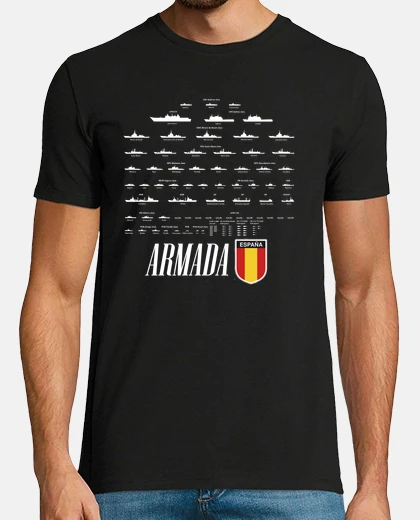 Tee-shirt armada de españa, noir, bateau