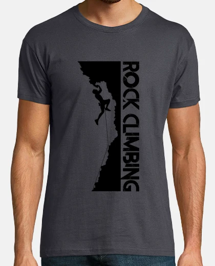 T-shirt arrampicata su rock