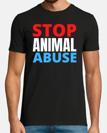 Tee-shirt arrêter la maltraitance des animaux - r