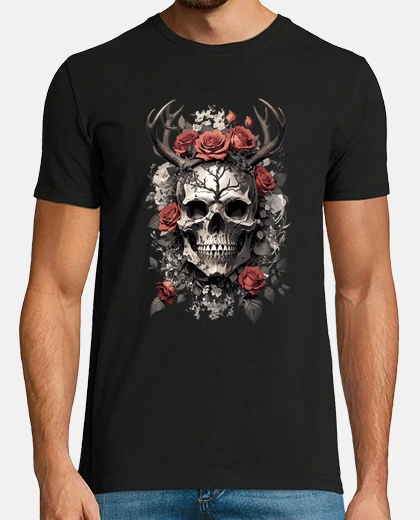 Tee-shirt Art audacieux Tete de mort et skull en