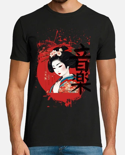 T-shirt Geisha japonaise conçoit un costume de kimono de culture T-shirt Geisha japonaise conçoit un costume de kimono de culture