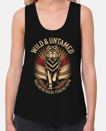 Tee-shirt art du loup sauvage indompté et intrépi