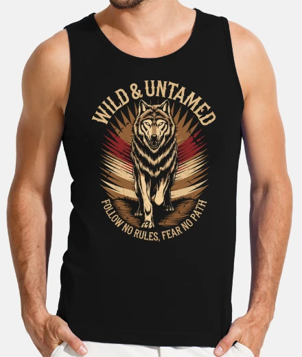 Tee-shirt art du loup sauvage indompté et intrépi