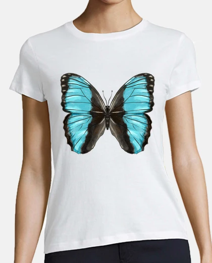 Tee-shirt art insecte papillon morpho bleu