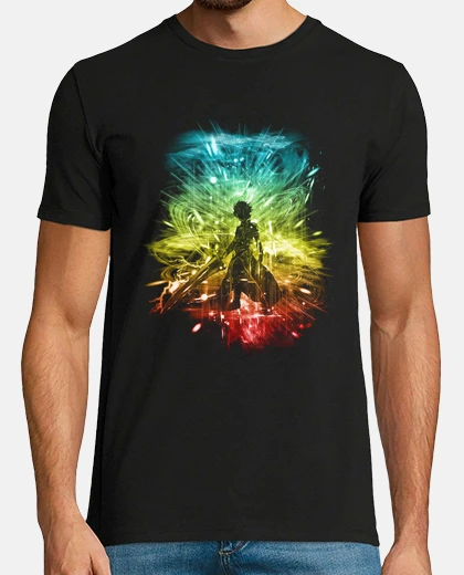 Camiseta arte de la espada versión de la tormenta-arco iris