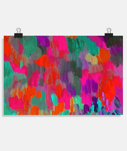 Póster arte de pared intenso colores rosa brillante, fucsia, fluo, intenso,