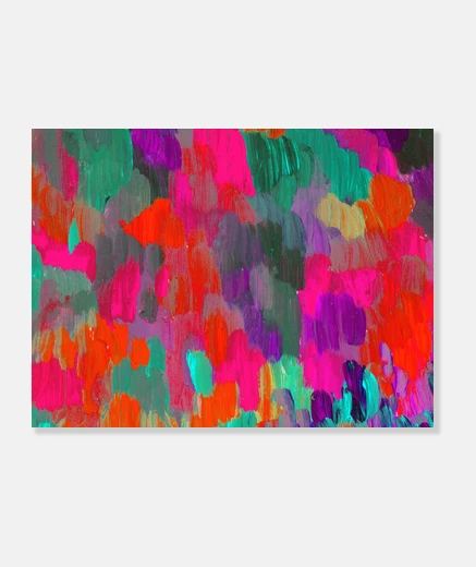 Lienzo arte de pared intenso colores rosa brillante, fucsia, fluo, intenso,