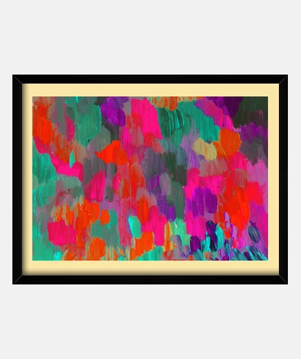 Cuadro arte de pared intenso colores rosa brillante, fucsia, fluo, intenso,