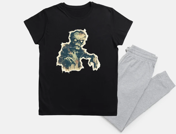 Pigiama arte di strada vintage zombie spettrale