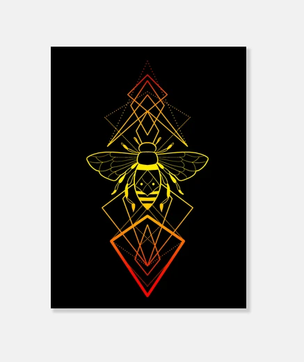 Stampa arte geometrica ornamentale dell39ape