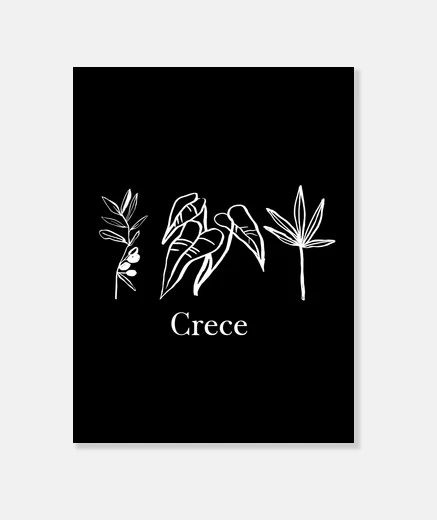 Lienzo Arte lineal botánico estético de Crece