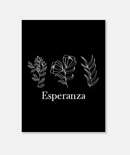 Lienzo Arte lineal floral inspirador de espera