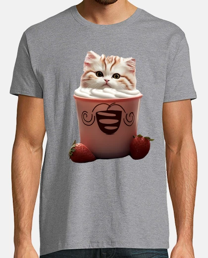 Camiseta arte recortado de catpuccino con un dul