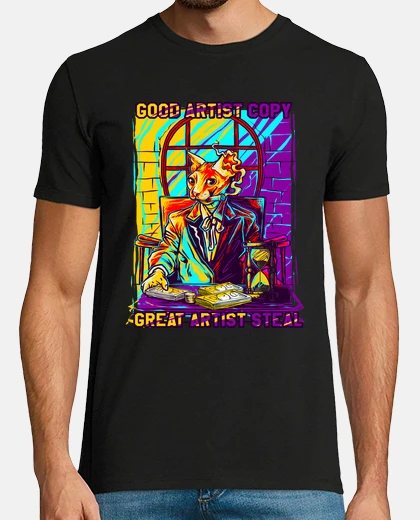 T-shirt artista gatto cigar street wear synthwa