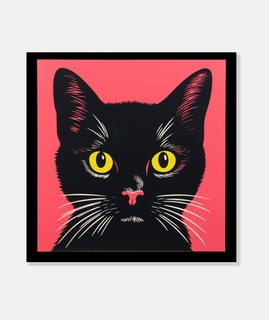 artista inspirador del estilo pop art del pequeño gato negro