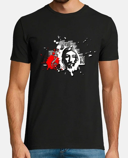 Camiseta Artistas con fe - Hombre, manga corta, negra, calidad extra