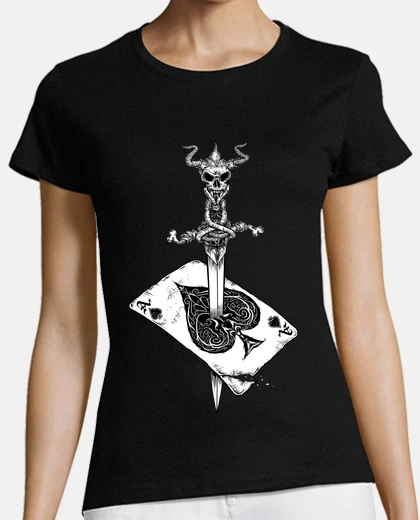 Tee-shirt as de pique-jeu-mort carte-crâne