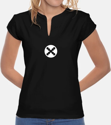 Camiseta Aspa cuello V mujer
