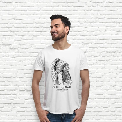 Tee-shirt assis bull-sioux-américain-indien tostadora