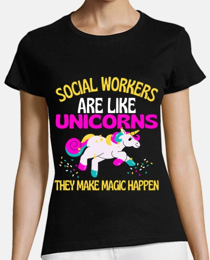T-shirt assistente sociale unicorno magico unic