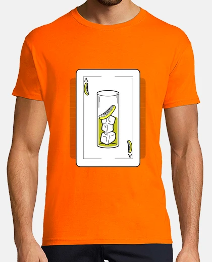 T-shirt asso di drink arancio / nero