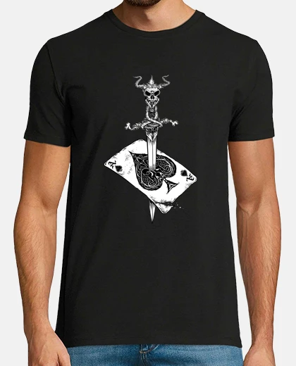 T-shirt asso di picche-gioco d&#39;azzardo-morte carta-cranio