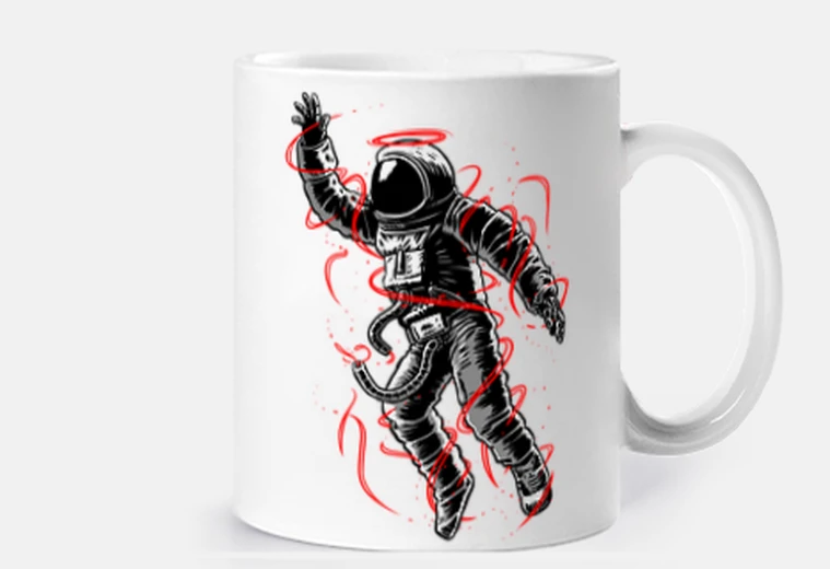 Cup astronaut dynamic lines