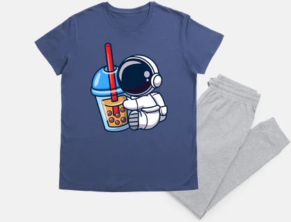 astronaut with a milkshake