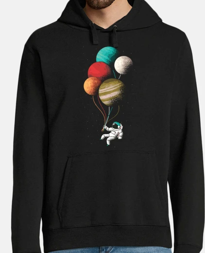 Felpa astronauta appeso a palloncini stellari