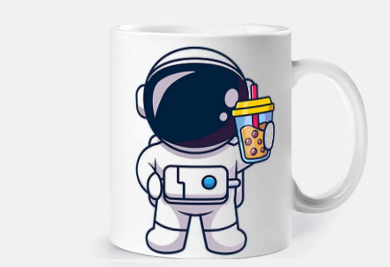 Tazza astronauta e milkshake