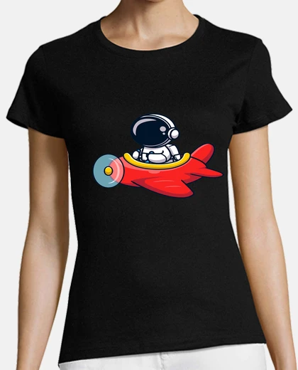 T-shirt astronauta in un aereo