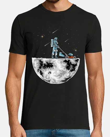 Camiseta Astronauta Jardinero Cortacesped Luna NASA Humor Ciencia Espacio