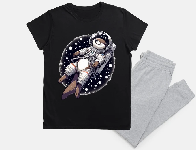 Pigiama astronauta lontra alla deriva nello spa