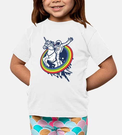 Ropa astronauta montando un unicornio
