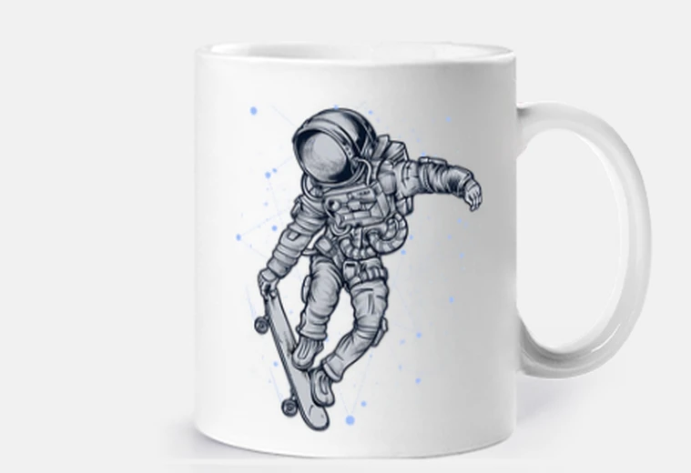 Tazza astronauta skate spaziale