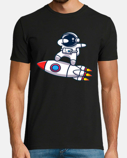 Camiseta astronauta dab en un cohete