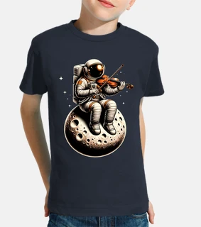 astronauta violinista seduto sulla l un