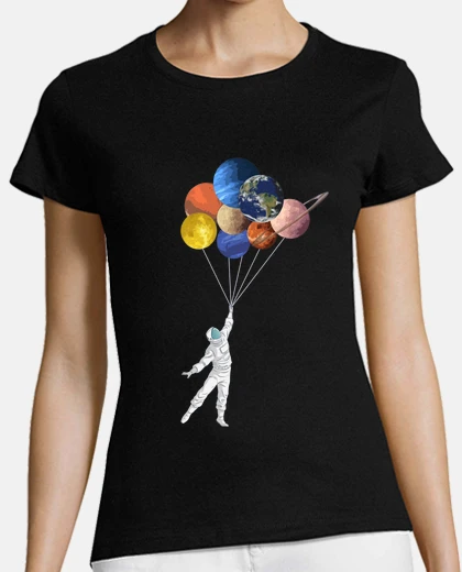 Tee-shirt astronaute avec des ballons planétaires