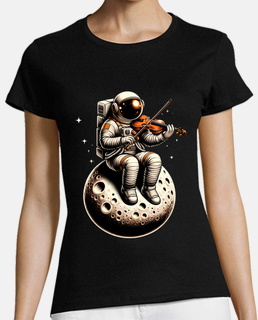 Astronaute violoniste assis sur la lune