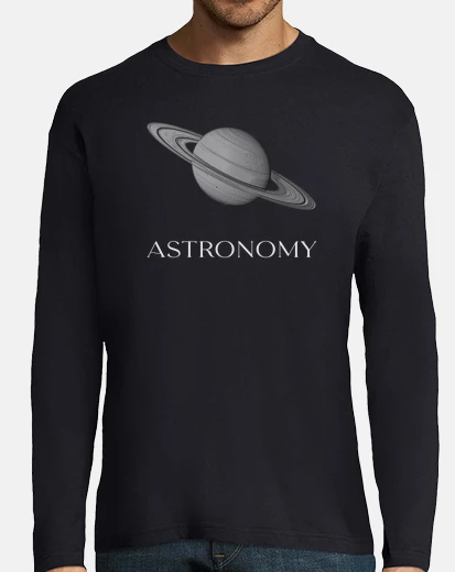 T-shirt astronomia uomo manica lunga blu navy