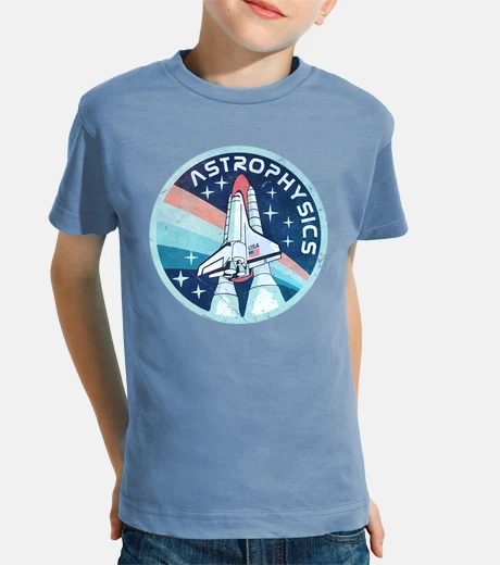 Kids astrophysics vintage emblem v01
