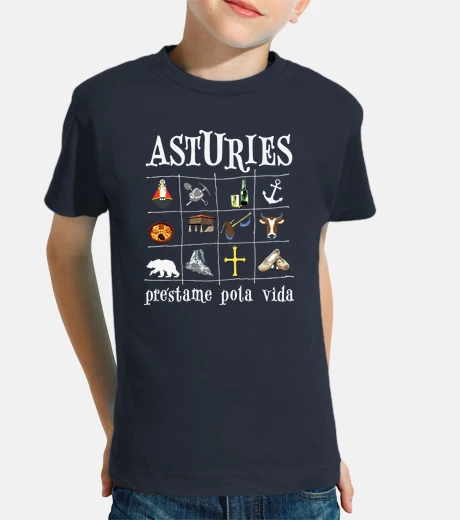 Ropa Asturies 2017 fondo oscuro - Camiseta para niño de manga corta