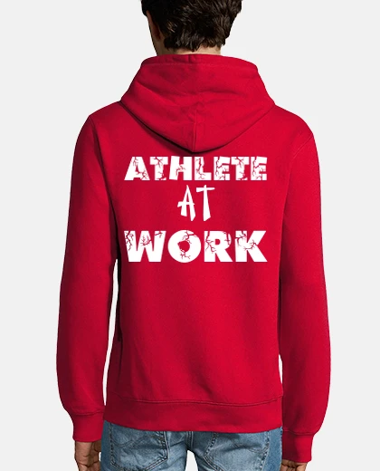 Felpa ATHLETE AT WORK | Uomo, felpa con cappuccio, rossa