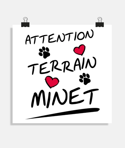 Poster attention minet cat land