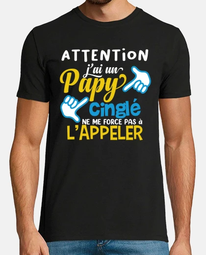 T-shirt attento nonno pazzo citazione di famigl