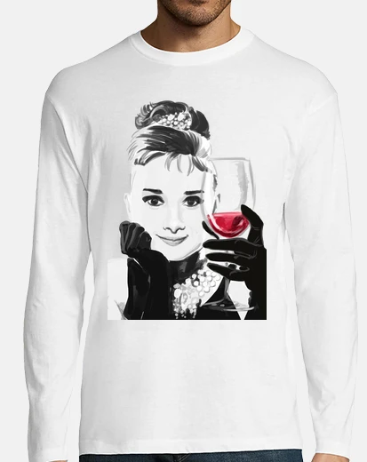 Tee-shirt audrey aime le vin rouge -  homme  m / l