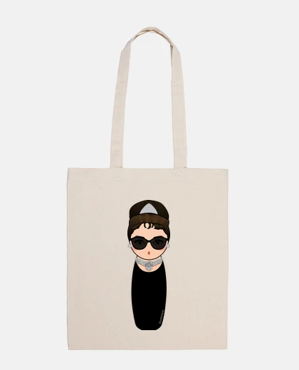 Sac audrey sac en tissu kokeshi avec des lunettes